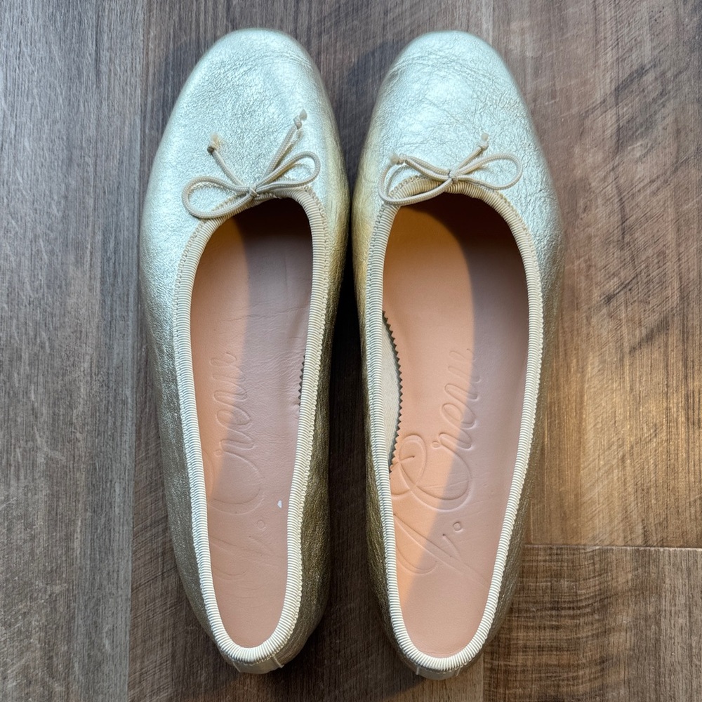 J. Crew Metallic Gold Ballet Flats